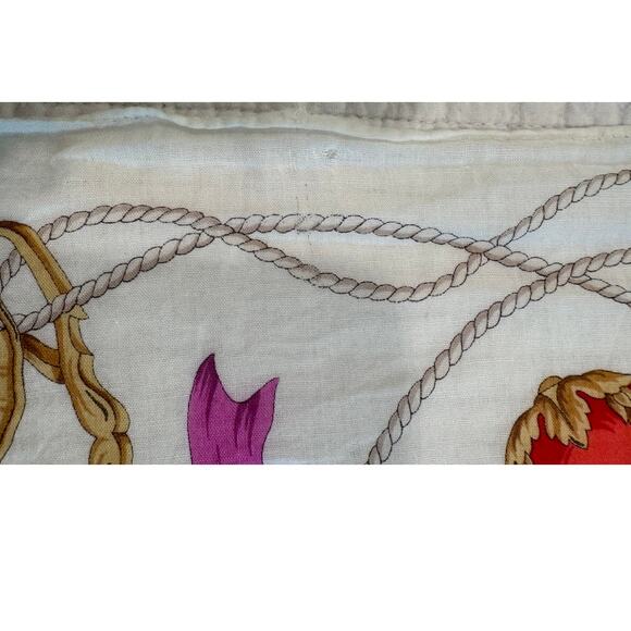 Celine Paris‎ Vintage 18x18 Cotton Scarf Handkerchief Equestrian Baroque Print - Picture 5 of 5